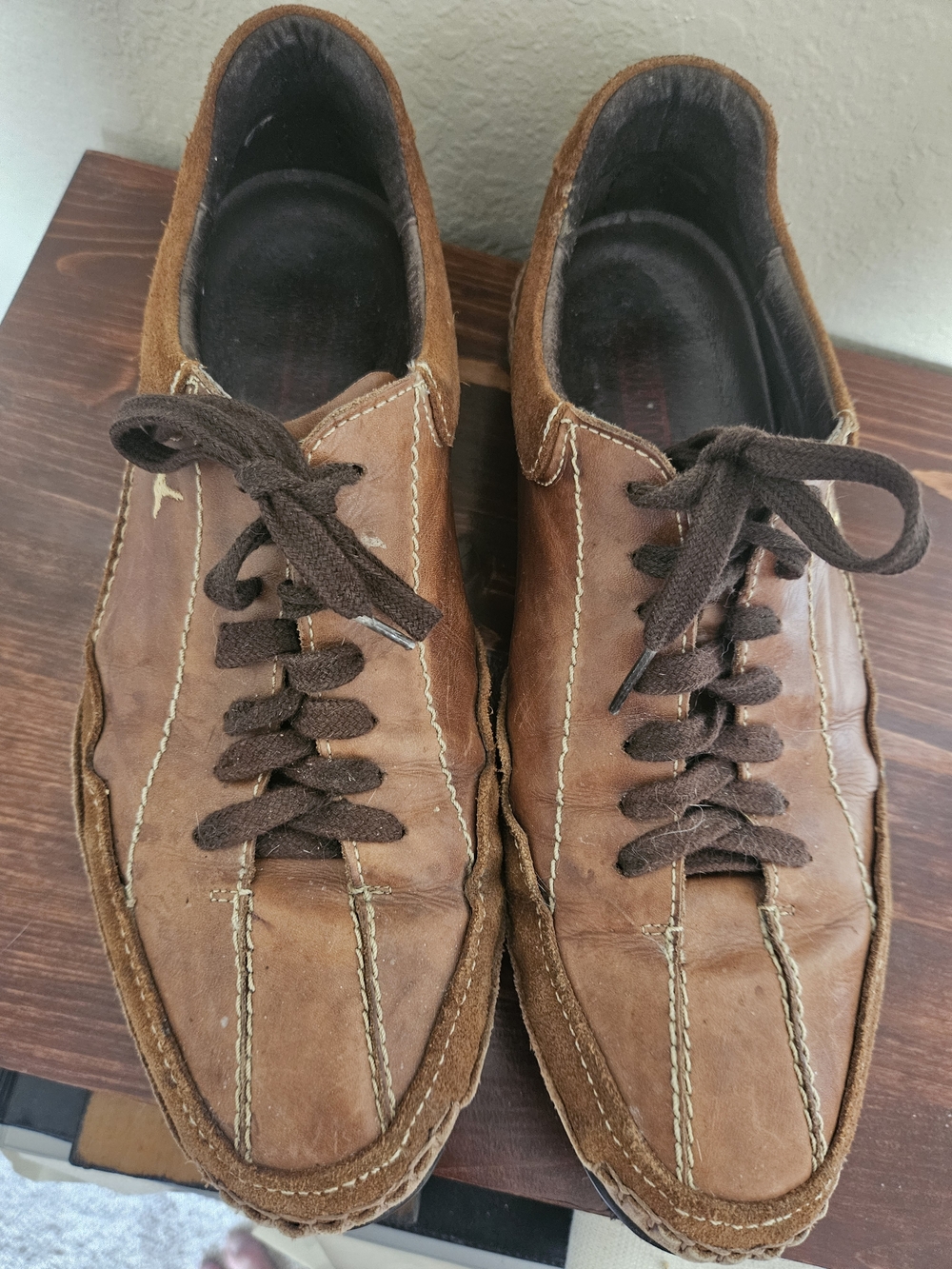 Pikolinos Men's Brown Leather Lace-Up Slip-On Loafers